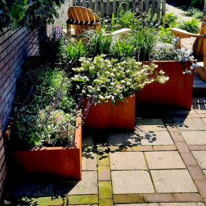 Cortenstaal plantenbak Rechthoek 40x50 H=60 cm ZONDER bodemplaat
