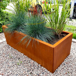Cortenstaal plantenbak Rechthoek 50x120 H=40 cm ZONDER bodemplaat