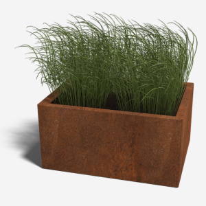 Cortenstaal plantenbak Rechthoek 60x80 H=30 cm MET bodemplaat + (8) voeten