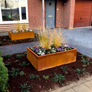 Cortenstaal plantenbak Rechthoek 80x120 H=80 cm MET bodemplaat