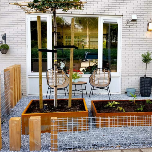 Cortenstaal plantenbak Rechthoek XL 160x120 H=30 cm MET bodemplaat