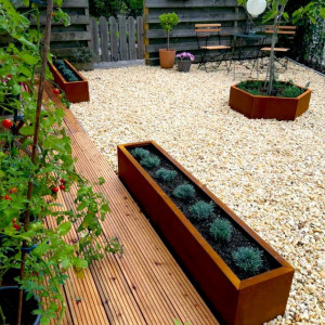 Cortenstaal plantenbak Rechthoek XL 160x30 H=30 cm MET bodemplaat