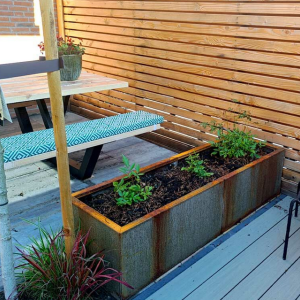 Cortenstaal plantenbak Rechthoek XL 160x50 H=40 cm ZONDER bodemplaat