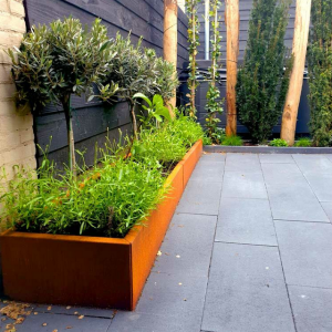 Cortenstaal plantenbak Rechthoek XL 200x100 H=50 cm MET bodemplaat