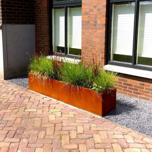 Cortenstaal plantenbak Rechthoek XL 200x40 H=80 cm ZONDER bodemplaat