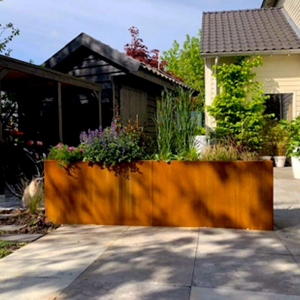 Cortenstaal plantenbak Rechthoek XL 200x50 H=60 cm MET bodemplaat