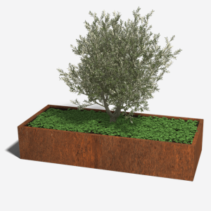 Cortenstaal plantenbak Rechthoek XL 200x80 H=40 cm ZONDER bodemplaat