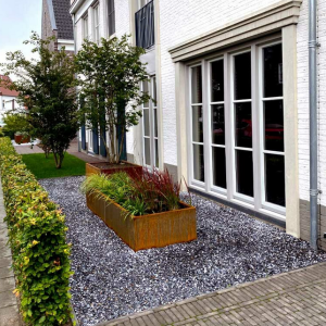 Cortenstaal plantenbak Rechthoek XL 240x100 H=80 cm MET bodemplaat