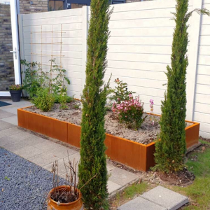 Cortenstaal plantenbak Rechthoek XL 240x120 H=40 cm MET bodemplaat