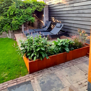 Cortenstaal plantenbak Rechthoek XL 240x80 H=80 cm MET bodemplaat