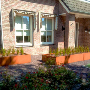 Cortenstaal plantenbak Rechthoek XL 300x100 H=100 cm ZONDER bodemplaat
