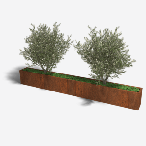 Cortenstaal plantenbak Rechthoek XL 320x30 H=30 cm MET bodemplaat