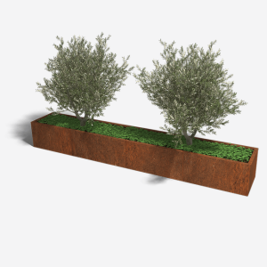 Cortenstaal plantenbak Rechthoek XL 320x50 H=40 cm ZONDER bodemplaat
