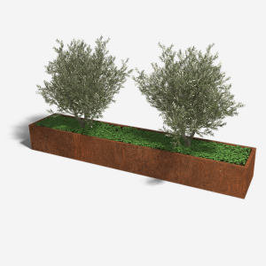 Cortenstaal plantenbak Rechthoek XL 320x60 H=40 cm MET bodemplaat