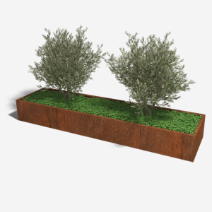 Cortenstaal plantenbak Rechthoek XL 320x80 H=30 cm ZONDER bodemplaat