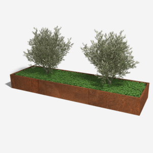 Cortenstaal plantenbak Rechthoek XL 360x100 H=40 cm MET bodemplaat
