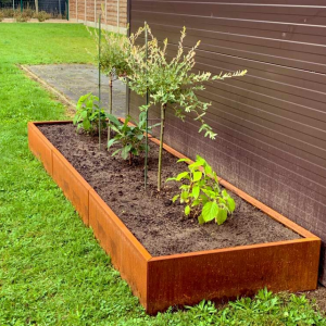 Cortenstaal plantenbak Rechthoek XL 360x100 H=80 cm MET bodemplaat