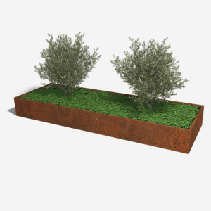 Cortenstaal plantenbak Rechthoek XL 360x120 H=30 cm ZONDER bodemplaat