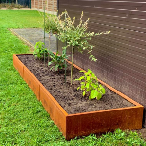 Cortenstaal plantenbak Rechthoek XL 360x120 H=80 cm MET bodemplaat