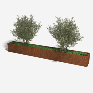 Cortenstaal plantenbak Rechthoek XL 360x50 H=30 cm ZONDER bodemplaat
