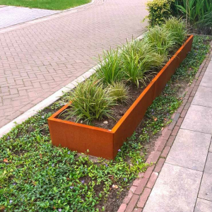 Cortenstaal plantenbak Rechthoek XL 360x60 H=60 cm MET bodemplaat