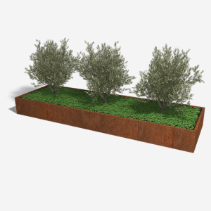 Cortenstaal plantenbak Rechthoek XL 400x120 H=30 cm ZONDER bodemplaat