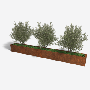 Cortenstaal plantenbak Rechthoek XL 400x40 H=30 cm ZONDER bodemplaat