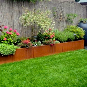 Cortenstaal plantenbak Rechthoek XL 480x100 H=80 cm ZONDER bodemplaat