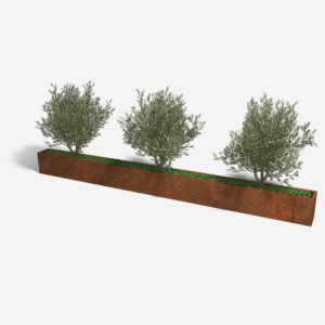 Cortenstaal plantenbak Rechthoek XL 480x30 H=40 cm MET bodemplaat
