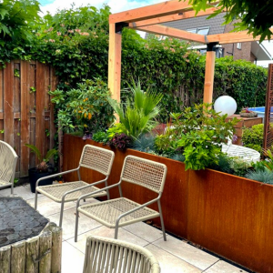 Cortenstaal plantenbak Rechthoek XL 480x30 H=60 cm MET bodemplaat