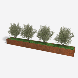 Cortenstaal plantenbak Rechthoek XL 500x60 H=40 cm MET bodemplaat