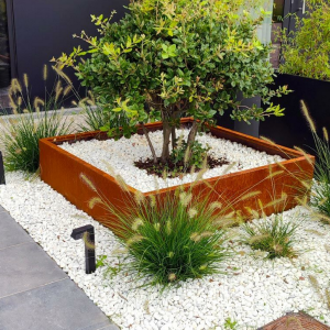 Cortenstaal plantenbak Vierkant 120x120 H=40 cm ZONDER bodemplaat