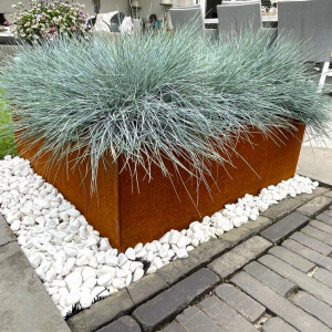 Cortenstaal plantenbak Vierkant 80x80 H=40 cm MET bodemplaat