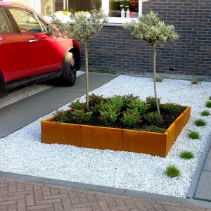 Cortenstaal plantenbak Vierkant XL 150x150 cm H=40 cm ZONDER bodemplaat
