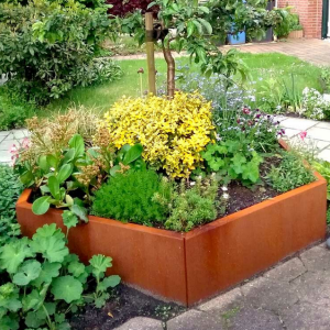 Cortenstaal plantenbak Zeshoek 138.6x159.3 cm H=80 cm ZONDER bodemplaat