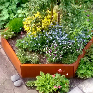 Cortenstaal plantenbak Zeshoek 173.2x199.3 cm H=100 cm ZONDER bodemplaat