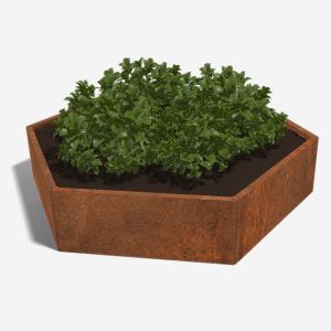 Cortenstaal plantenbak Zeshoek 173.2x199.3 cm H=40 cm ZONDER bodemplaat
