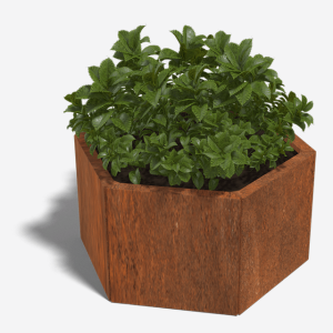 Cortenstaal plantenbak Zeshoek 69.3x79.3 cm H=80 cm ZONDER bodemplaat