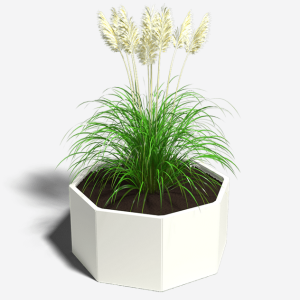 Gepoedercoat staal plantenbak Achthoek 96.6x96.6 cm H=40 cm - Wit (RAL9010) ZONDER bodemplaat
