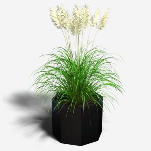 Gepoedercoat staal plantenbak Achthoek 72.4x72.4 cm H=30 cm - Zwart (RAL9005) ZONDER bodemplaat
