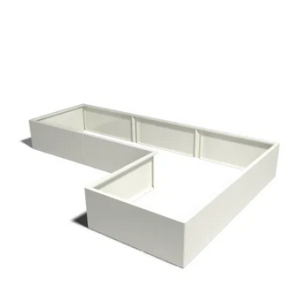 Gepoedercoat staal plantenbak Hoekopstelling 50 H=40 cm - Wit (RAL9010) MET bodemplaat