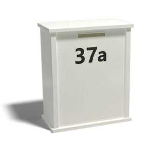 Gepoedercoat staal brievenbus Type L - Wit (RAL9010)