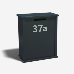Gepoedercoat staal brievenbus Type L Kleur=RAL9005