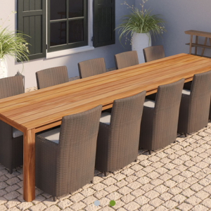 Tuintafel teak 400x100cm solide rustiek