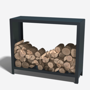 Gepoedercoat staal houtopslag 100x120x40 - Zwart (RAL9005)