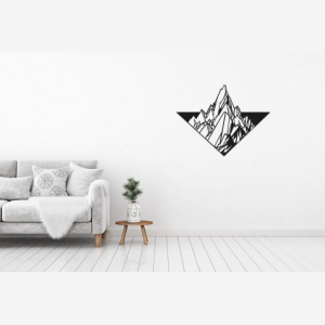 Wanddecoratie Berg Zwart (RAL9005) L