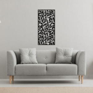 Wanddecoratie Blad Zwart (RAL9005) L