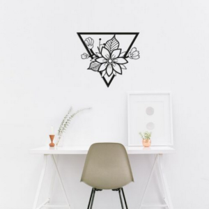 Wanddecoratie Bloem 1.0 Zwart (RAL9005) L