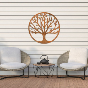 Wanddecoratie Boom Cortenstaal S