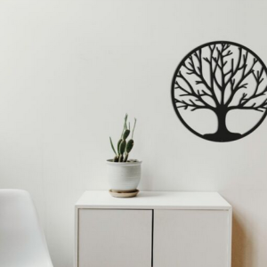 Wanddecoratie Boom Zwart (RAL9005) L